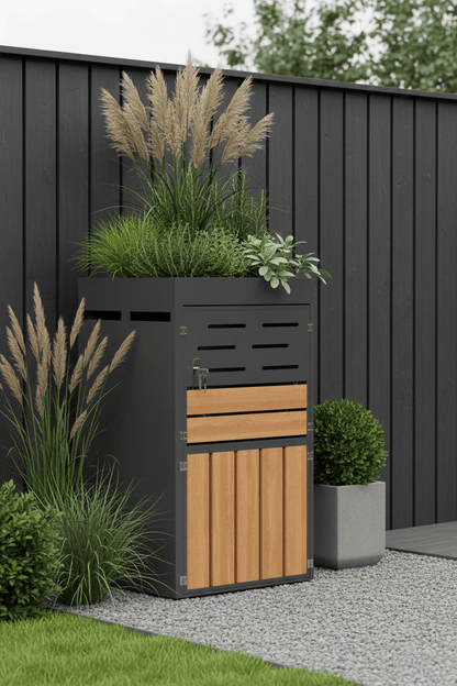 Cache Poubelle Effet Bois​ | Poubelle Factory