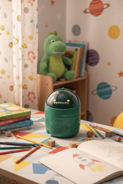 Mini poubelle dinosaure CosmoBin verte