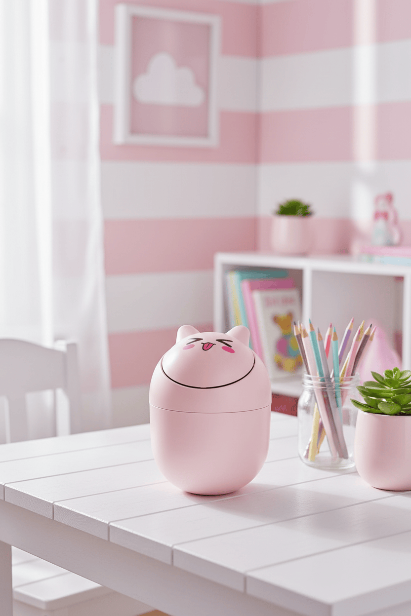 Mini poubelle Panda bleue