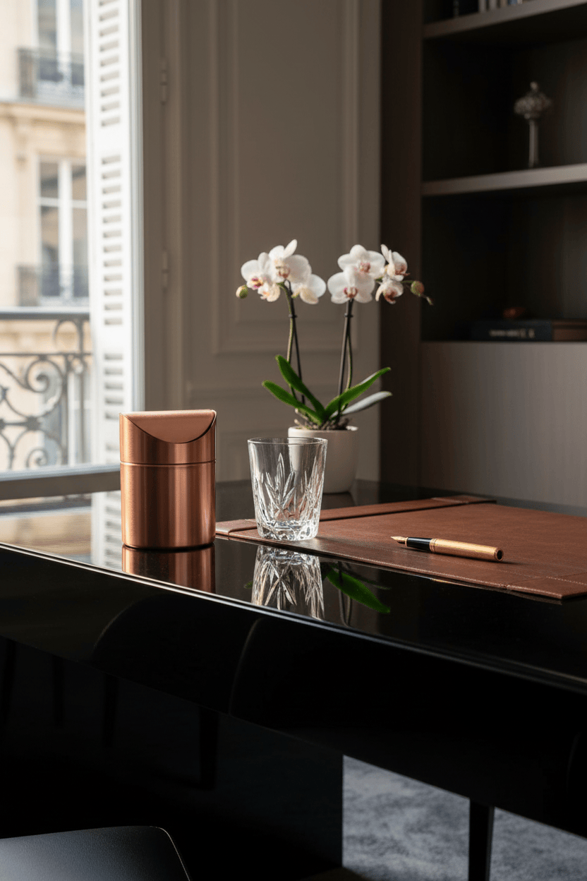 Poubelle d'Or design doré – présentation du modèle