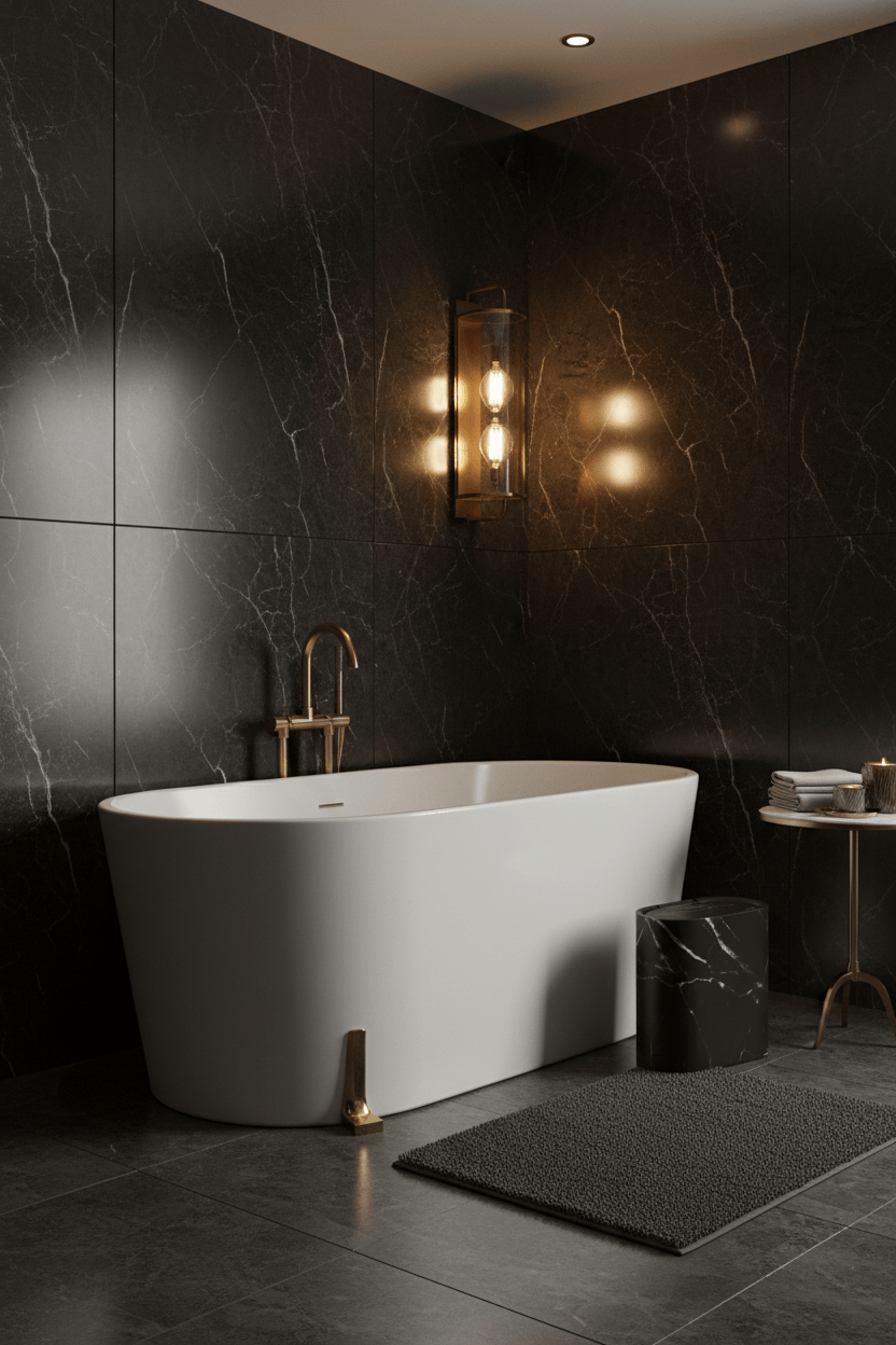 Poubelle Salle de Bain Effet Marbre | Poubelle Factory